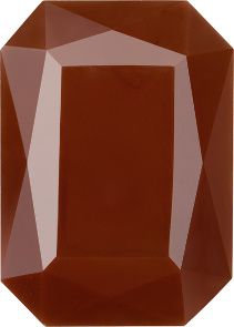 Octagon Faceted Pointed Back (Doublets) Crystal Glass Stone, Brown 1 Opaque (14030), Czech Republic