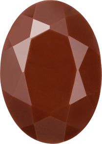 Oval Faceted Pointed Back (Doublets) Crystal Glass Stone, Brown 1 Opaque (14030), Czech Republic
