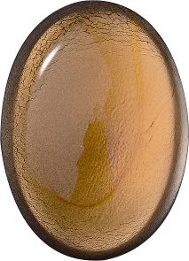 Oval Cabochons Flat Back Crystal Glass Stone, Brown 1 With Silver (10219), Czech Republic