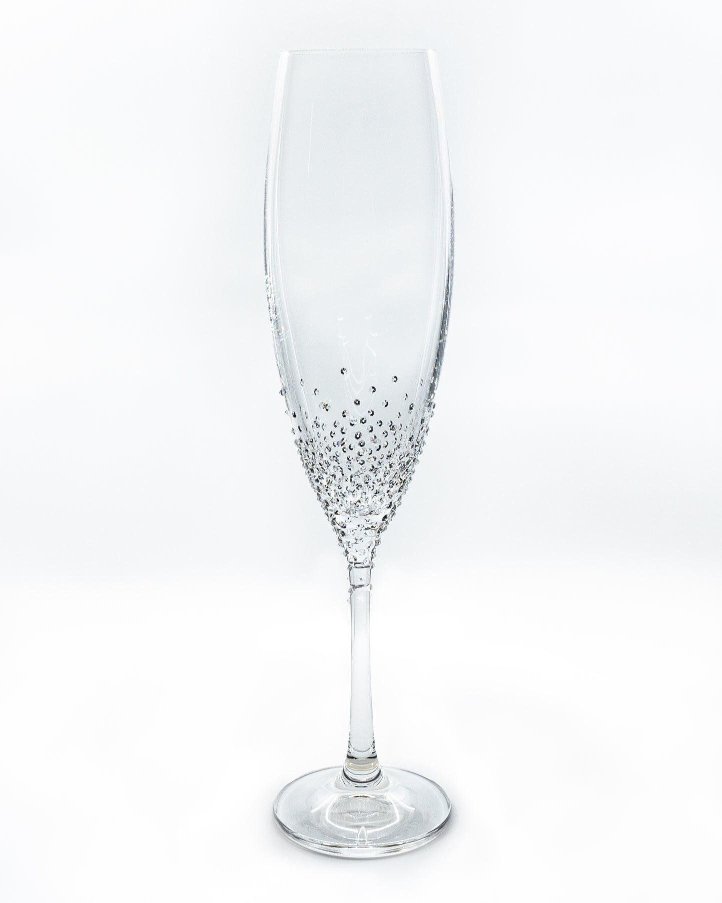 Tschechisches böhmisches Sektglas mit Swarovski-Kristallen verziert 220 ml, Kristall, Tschechische Republik