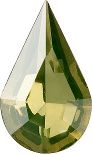 Pear Faceted Pointed Back (Doublets) Crystal Glass Stone, Green 1 Transparent With Chrome (80100-Chr), Czech Republic