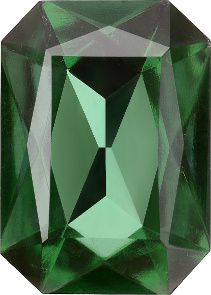 Octagon Faceted Pointed Back (Doublets) Crystal Glass Stone, Green 1 Transparent With Chrome (50570-Chr), Czech Republic