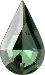 Pear Faceted Pointed Back (Doublets) Crystal Glass Stone, Green 1 Transparent With Chrome (50580-Chr), Czech Republic