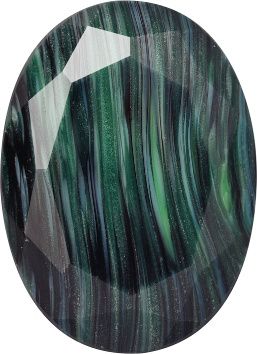 Oval Faceted Flat Back Crystal Glass Stone, Green 2 Specials (805106), Czech Republic