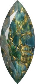 Navette Faceted Pointed Back (Doublets) Crystal Glass Stone, Green 2 With Gold (06051), Czech Republic