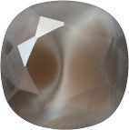 Rounded Square Faceted Pointed Back (Doublets) Crystal Glass Stone, Grey 1 Moonshine (00642), Czech Republic