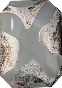 Octagon Cabochons Pointed Back Crystal Glass Stone, Grey 1 With Silver (420005), Czech Republic