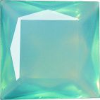 Square Faceted Pointed Back (Doublets) Crystal Glass Stone, Light Green 1 Milky Colours (10160), Czech Republic