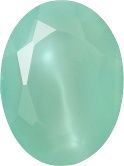 Oval Faceted Pointed Back (Doublets) Crystal Glass Stone, Light Green 2 Moonshine (01192), Czech Republic