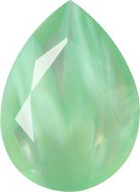 Pear Faceted Pointed Back (Doublets) Crystal Glass Stone, Light Green 2 Pearl Colours (54000-00030-Tw), Czech Republic