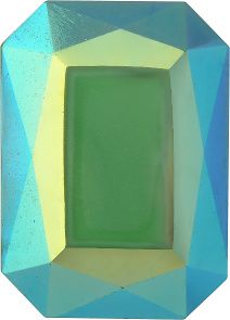 Octagon Faceted Pointed Back (Doublets) Crystal Glass Stone, Light Green 2 Opaque With Ab, Polished (54022-Abp), Czech Republic