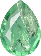 Pear Faceted Pointed Back (Doublets) Crystal Glass Stone, Light Green 4 With Silver (50570-Ag-Tw), Czech Republic