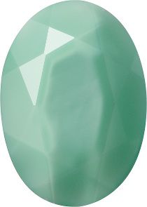 Oval Faceted Pointed Back (Doublets) Crystal Glass Stone, Light Green 4 Pearl Colours (05402), Czech Republic