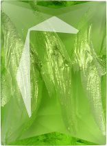 Rectangle Faceted Pointed Back (Doublets) Crystal Glass Stone, Light Green 5 With Silver (50260-Ag-Tw), Czech Republic