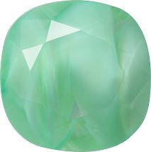 Rounded Square Faceted Pointed Back (Doublets) Crystal Glass Stone, Light Green 6 Pearl Colours (54020-00030-Tw), Czech Republic
