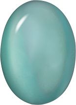 Oval Cabochons Flat Back Crystal Glass Stone, Light Green 6 Moonshine (04242), Czech Republic