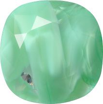 Rounded Square Faceted Pointed Back (Doublets) Crystal Glass Stone, Light Green 7 Pearl Colours (54020-00030-Tw), Czech Republic