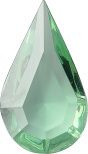 Pear Faceted Pointed Back (Doublets) Crystal Glass Stone, Light Green 7 Transparent (50570), Czech Republic