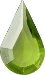 Pear Faceted Pointed Back (Doublets) Crystal Glass Stone, Light Green 8 Transparent (50270), Czech Republic