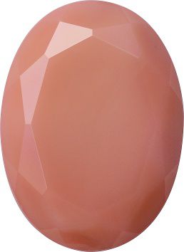 Oval Faceted Pointed Back (Doublets) Crystal Glass Stone, Nude 2 Opaque (71100-B), Czech Republic