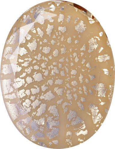 Oval Faceted Flat Back Crystal Glass Stone, Nude 3 With Silver (712000-Ag-Milky-Wh), Czech Republic