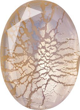 Oval Faceted Pointed Back (Doublets) Crystal Glass Stone, Nude 3 With Silver (712000-Ag-Milky-Wh), Czech Republic
