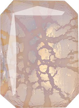 Octagon Faceted Pointed Back (Doublets) Crystal Glass Stone, Nude 3 With Silver (712000-Ag-Milky-Wh), Czech Republic