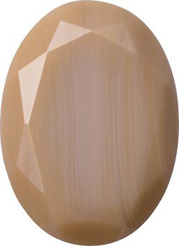 Oval Faceted Pointed Back (Doublets) Crystal Glass Stone, Nude 3 Opaque (71200), Czech Republic