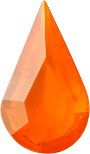 Pear Faceted Pointed Back (Doublets) Crystal Glass Stone, Orange 2 Transparent (90000), Czech Republic