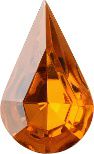 Pear Faceted Pointed Back (Doublets) Crystal Glass Stone, Orange 3 Transparent With Gold Foil (10040-Gf), Czech Republic