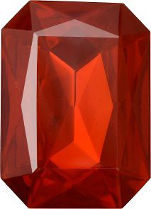 Octagon Faceted Pointed Back (Doublets) Crystal Glass Stone, Orange 5 Transparent With Hematite (90040-He), Czech Republic