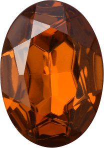 Oval Faceted Pointed Back (Doublets) Crystal Glass Stone, Orange 5 Transparent With Aluminium (10070-Al), Czech Republic