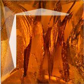 Square Faceted Pointed Back (Doublets) Crystal Glass Stone, Orange 6 With Silver (90030-Ag-Tw), Czech Republic