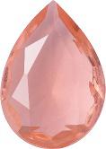 Pear Faceted Pointed Back (Doublets) Crystal Glass Stone, Pink 1 Transparent (70120-L-St), Czech Republic