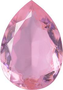 Pear Faceted Pointed Back (Doublets) Crystal Glass Stone, Pink 1 Transparent (70110-K), Czech Republic