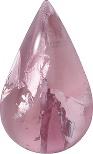 Pear Cabochons Flat Back Crystal Glass Stone, Pink 1 With Silver (97218), Czech Republic