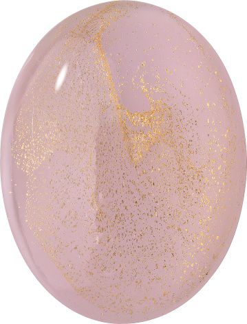 Oval Cabochons Flat Back Crystal Glass Stone, Pink 2 With Gold (24070-Aup), Czech Republic