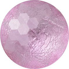 Round Faceted Pointed Back (Doublets) Crystal Glass Stone, Pink 2 With Silver (701090-K), Czech Republic