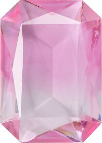 Octagon Faceted Pointed Back (Doublets) Crystal Glass Stone, Pink 2 Multicolours (Bi-7010K-0003), Czech Republic