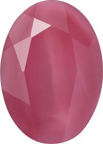 Oval Faceted Pointed Back (Doublets) Crystal Glass Stone, Pink 3 Moonshine (00375), Czech Republic