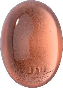 Oval Cabochons Flat Back Crystal Glass Stone, Pink 4 With Silver (70139-L), Czech Republic