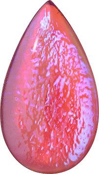 Pear Cabochons Flat Back Crystal Glass Stone, Pink 6 Mexico Opals (Mex-34), Czech Republic