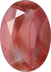 Oval Faceted Pointed Back (Doublets) Crystal Glass Stone, Pink 6 Pearl Colours (74000-00030-Tw), Czech Republic