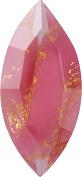 Navette Faceted Pointed Back (Doublets) Crystal Glass Stone, Pink 7 With Gold (74020-Au0-00030-Tw), Czech Republic
