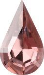 Pear Faceted Pointed Back (Doublets) Crystal Glass Stone, Pink 8 Transparent With Aluminium (70110-L-Al), Czech Republic