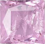 Square Faceted Pointed Back (Doublets) Crystal Glass Stone, Pink 8 With Silver (7020L0-Ag-Tw), Czech Republic