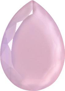 Pear Faceted Flat Back Crystal Glass Stone, Pink 8 Milky Colours (Milky-Pink), Czech Republic