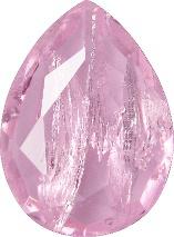 Pear Faceted Pointed Back (Doublets) Crystal Glass Stone, Pink 8 With Silver (7020L0-Ag-Tw), Czech Republic