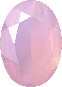 Oval Faceted Pointed Back (Doublets) Crystal Glass Stone, Pink 10 Milky Colours (Milky-Pink), Czech Republic