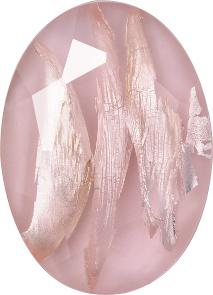 Oval Faceted Flat Back Crystal Glass Stone, Pink 11 With Silver (7011L0-Ag-Tw), Czech Republic